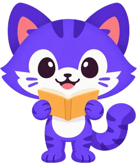 Neeko, Neetter's cat, reading a book